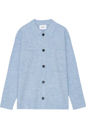 NN.07 Jacka, Herr, XL, Kokt Merinoull Overshirt i Pulverblå