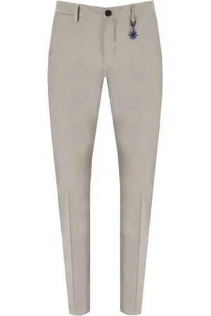 Manuel Ritz Byxor, Herr, 2Xl, Bomull, Randiga beige & ljusblå byxor