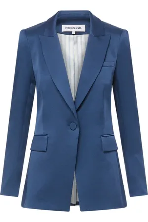 VERONICA BEARD Jacka, Dam, L, Polyester, Blå Lång Lean Dickey Jacka