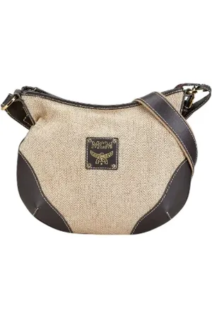 MCM Pre-owned, Dam, ONE Size, Pre-owned Canvas axelremsvskor