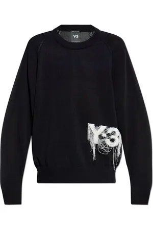 Y-3 Stickade tröjor & koftor, Herr, XL, Bomull, Tröja med broderad logotyp