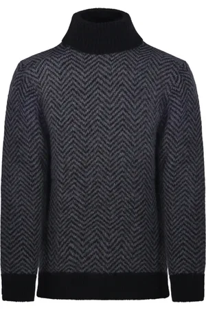 OFFICINE GENERALE Stickade tröjor & koftor, Herr, XL, Kashmir, Svart Herring Sweater
