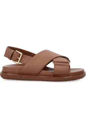 Marni Skor, Dam, 39 EU, Läder, Bekväm sandal för vardagsbruk