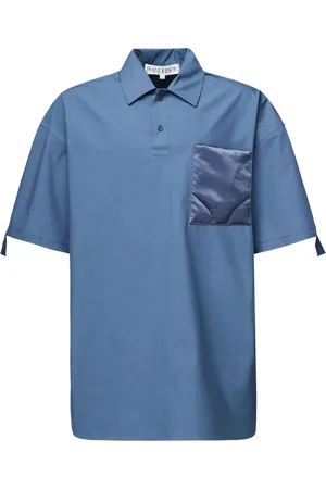 J.W.Anderson Topp, Herr, L, Bomull, Polo skjorta med quiltad satin ficka