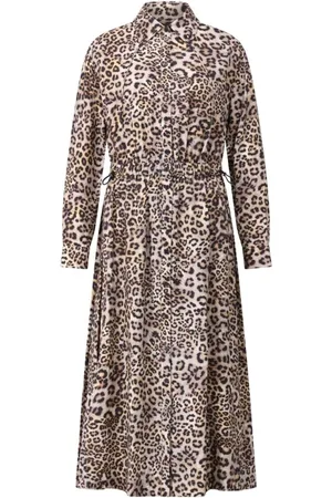 Marc Cain Klänning, Dam, S, Animal Print Midi Skjortklänning