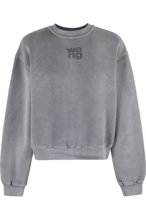 Alexander Wang Sweatshirts & Hoodies, Dam, S, Terry Crew Sweatshirt med Puff Paint Logo