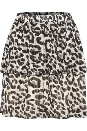 Kaffe Kjol, Dam, L, Leopardmönstrad Kjol Svart/Vit