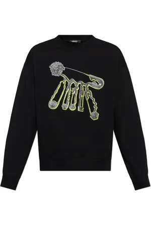 VERSACE Sweatshirts & Hoodies, Herr, L, Bomull, Tryckt Sweatshirt