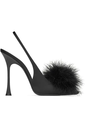 Saint Laurent Skor, Dam, 36 1/2 EU, Läder, Svarta lädersandaler