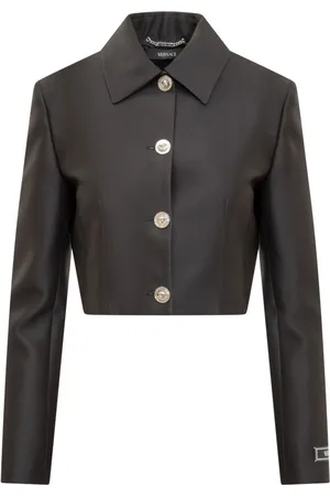 VERSACE Jacka, Dam, M, Stilren Svart Crop Blazer