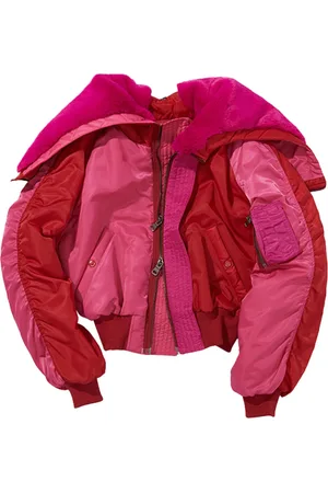 Andersson Bell Jacka, Dam, L, Polyester, Färgglad Shearling-Krage Kort Jacka
