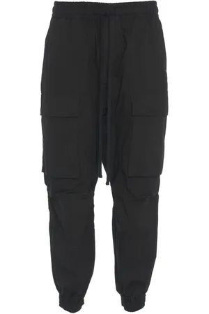 THOM KROM Byxor, Herr, L, Svarta Cargo Byxor Lågt Gren Stil