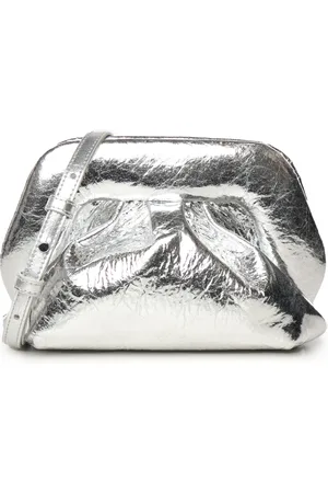 THEMOIRÈ Väska, Dam, ONE Size, Silver Axelväska med Veckade Detaljer