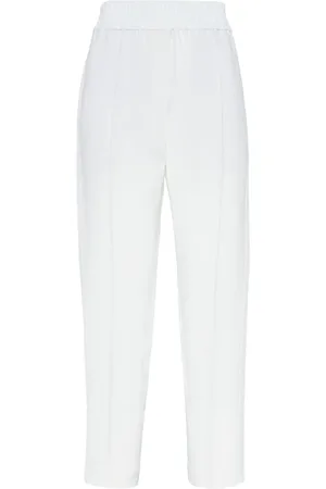 Brunello Cucinelli Byxor, Dam, L, Vita Byxor med Pressveck