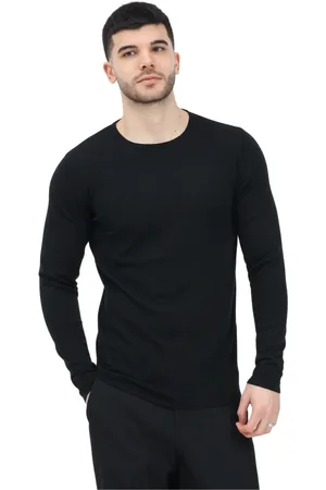 SELECTED Stickade tröjor & koftor, Herr, L, Bomull, Svart Crew Neck Sweater Essential