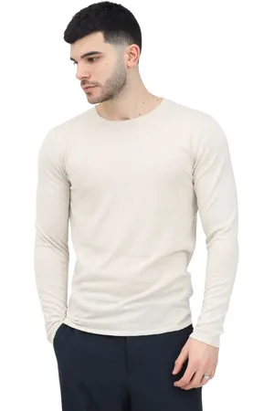 SELECTED Stickade tröjor & koftor, Herr, M, Beige Crew Neck Sweater Essential