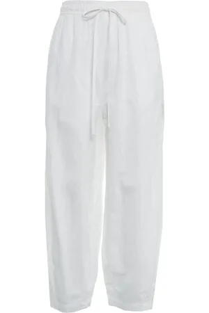 THOM KROM Byxor, Dam, M, Linne, Vita Linnebyxor Elegant Stil