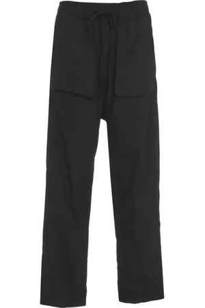 THOM KROM Byxor, Herr, L, Svarta Baggy Straight Leg Byxor