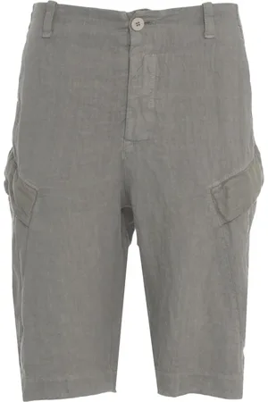 TRANSIT Shorts, Herr, L, Linne, Grå Linne Cargo Shorts