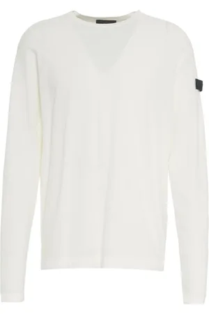 Peuterey Stickade tröjor & koftor, Herr, 2Xl, Bomull, Stilren vit stickad tröja