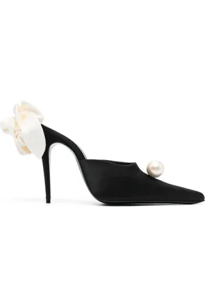 MAGDA BUTRYM Skor, Dam, 38 EU, Satin Blommig Klack Mules Skor