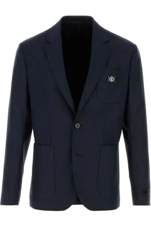 VERSACE Jacka, Herr, M, Stilig Mörkblå Ull Blazer