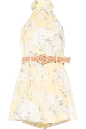 ZIMMERMANN Jumpsuits & Playsuits, Dam, S, Halter Playsuit i Acacia-stil