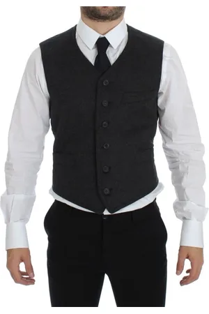 Dolce & Gabbana Jacka, Herr, M, Elegant Grå Ullblandning Klänning Väst