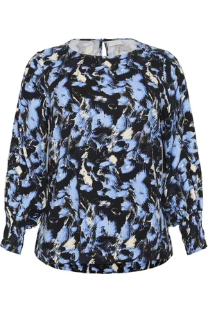 Kaffe Blusar & Skjortor , Dam, 7Xl, Grafiska Stryk Blus