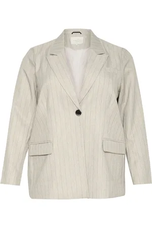 Kaffe Jacka, Dam, XL, Grå Pinstripe Blazer Jacka