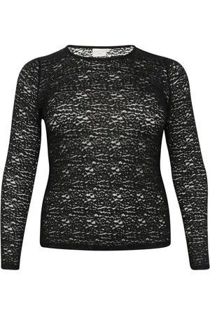 Kaffe Topp, Dam, M, Spets T-shirt Topp Svart Djup