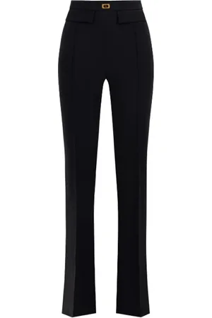 Elisabetta Franchi Byxor, Dam, S, Polyester, Svarta stretch crêpe slim fit-byxor