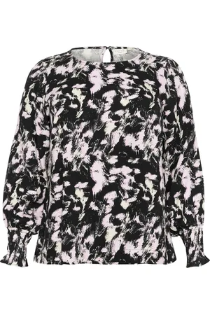 Kaffe Blusar & Skjortor , Dam, 3Xl, Grafiska Stryk Blus