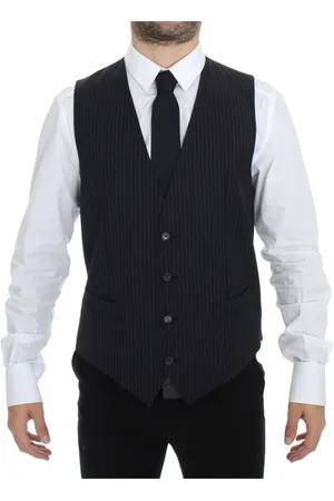 Dolce & Gabbana Kostym, Herr, L, Elegant Grårandig Klänning Väst