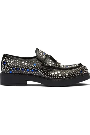 Prada Skor, Herr, 40 EU, Läder, Rhinestone Läder Loafers