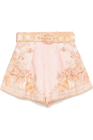 ZIMMERMANN Shorts, Dam, XS, Linne, Acacia Tuck Shorts