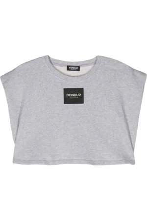 Dondup Topp, Dam, S, Bomull, Logo Patch Cropped Top