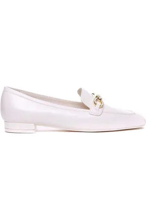 Stuart Weitzman Skor, Dam, 38 1/2 EU, Läder, Läder Fyrkantig Tå Loafers Kvinnor Italien