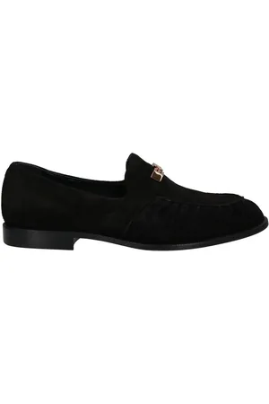Giuseppe Zanotti Skor, Herr, 42 1/2 EU, Läder, Läder Loafers med Guldtonad Logotyp