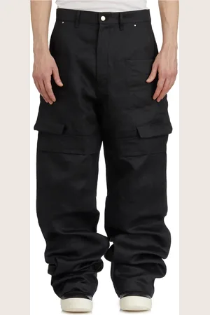 Rick Owens Byxor, Herr, W31, Bomull, Cargo Svarta Byxor