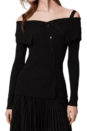 Twin-Set Stickade tröjor & koftor, Dam, M, Off Shoulder Fitted Top