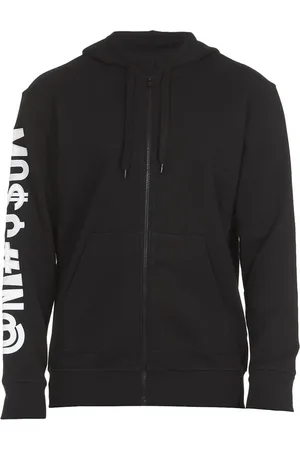 Moschino Sweatshirts & Hoodies, Herr, L, Bomull, Bomull Zip-Up Sweatshirt med Broderad Logotyp