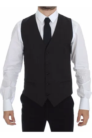Dolce & Gabbana Kostym, Herr, M, Polyester, Klassisk Grå Ullblandning Klänning Väst