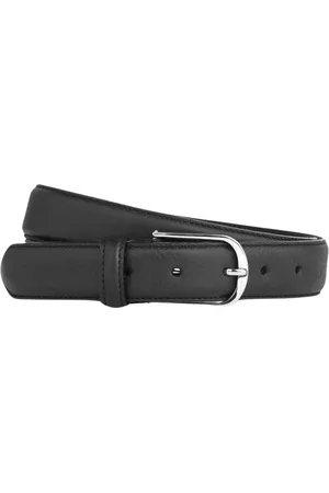 NN.07 Accessoarer, Herr, 95 CM, Läder, Handgjord Svart Läderbälte