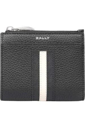 Bally Accessoarer, Herr, ONE Size, Läder, Ränder Läder Plånbok med Tryckknapp