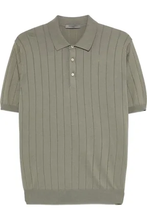 corneliani Topp, Herr, 2Xl, Bomull, Räfflad Pima Bomull Polotröja