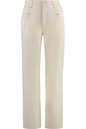 See by Chloé Byxor, Dam, 2Xs, Bomull, Bomull Byxor med Läder Detaljer