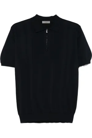 corneliani Stickade tröjor & koftor, Herr, 2Xl, Bomull, Blå Polo Tröja Nattblå