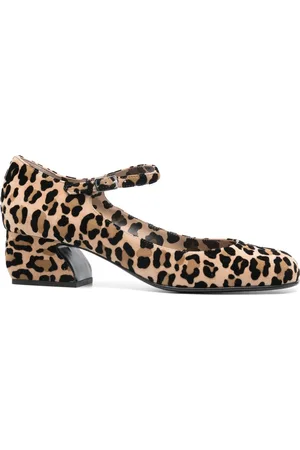 Sergio Rossi Skor, Dam, 38 EU, Läder, Mini Leo Flock Print Pumps