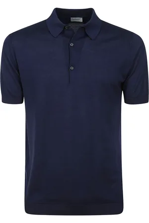 JOHN SMEDLEY Topp, Herr, S, Blå Stickad Pikétröja Korta ärmar
